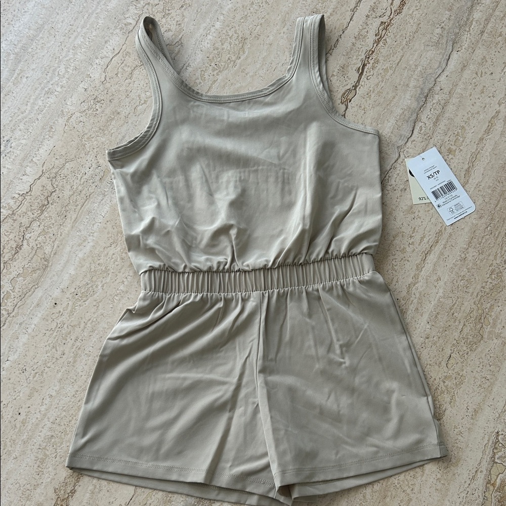 NEW 🆕 Athletic Works Performance Beige Sleeveless Romper